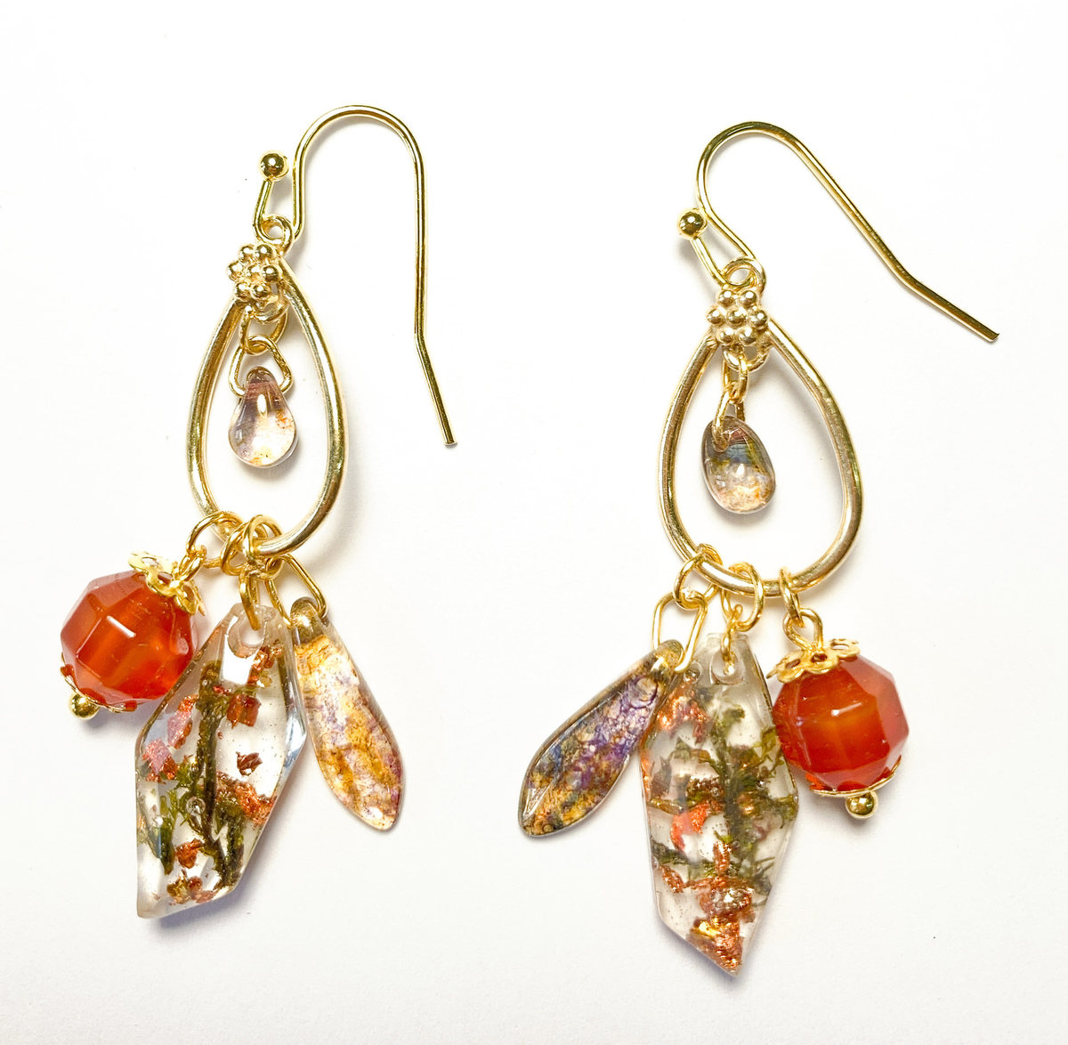 Carnelian orb earrings